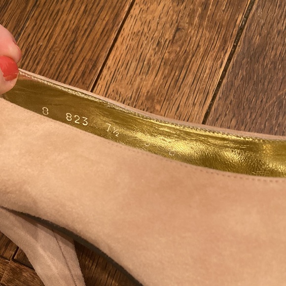 Escada Italian Suede Heels | Blush, Taupe | Size 7.5 - Picture 4 of 4